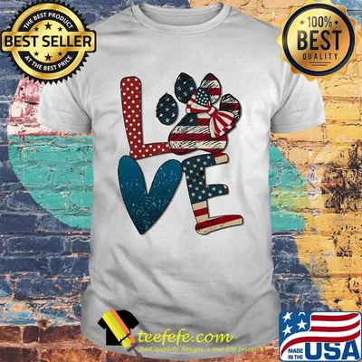Independence Day love dog paw shirt