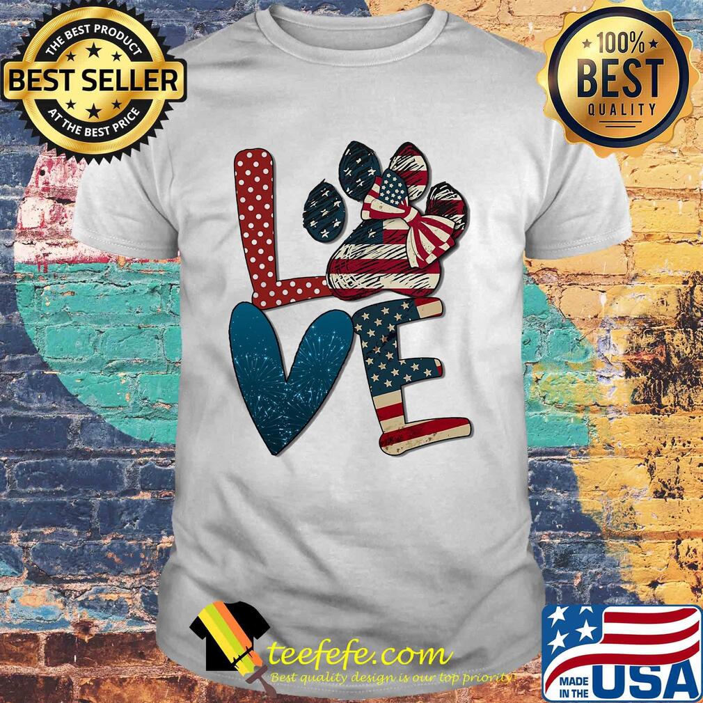Independence Day love dog paw shirt Independence Day love dog paw shirt