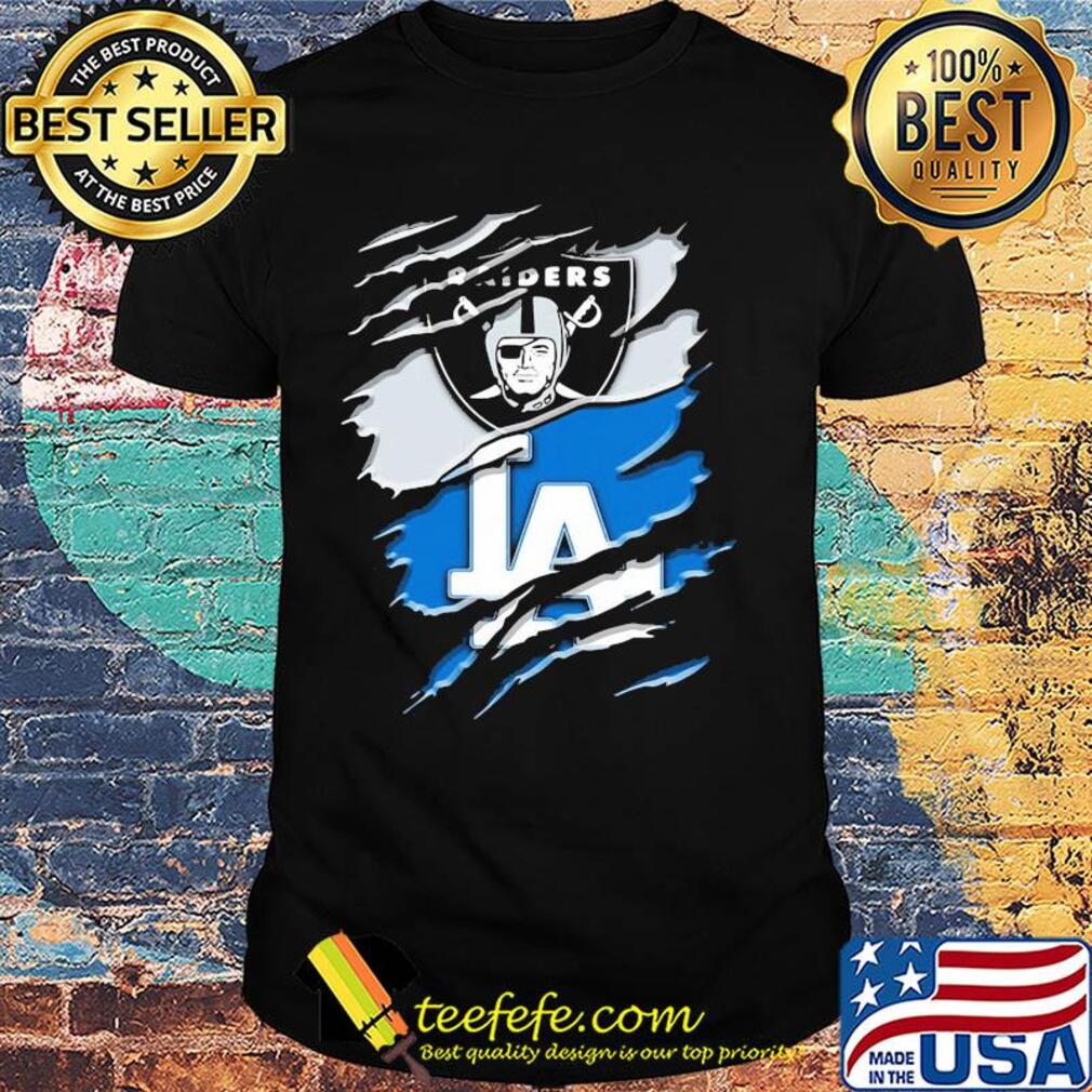 Insides oakland raiders and los angeles dodgers shirt