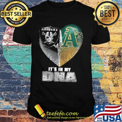 It's in my dna oakland raiders and oakland athletics heart heartbeat shirt