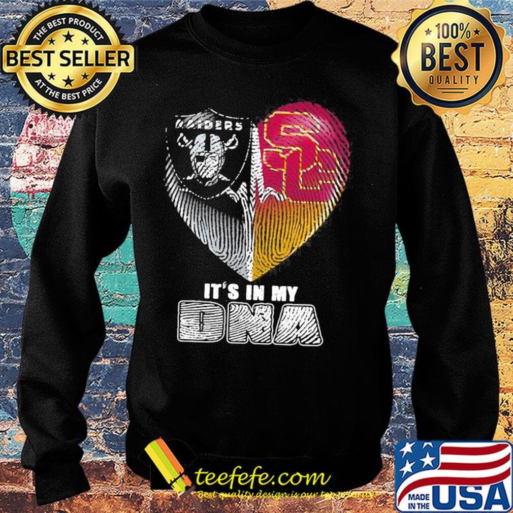 It's in my dna oakland raiders and southern california trojans heartbeat s Sweater It's in my dna oakland raiders and southern california trojans heartbeat s Sweater