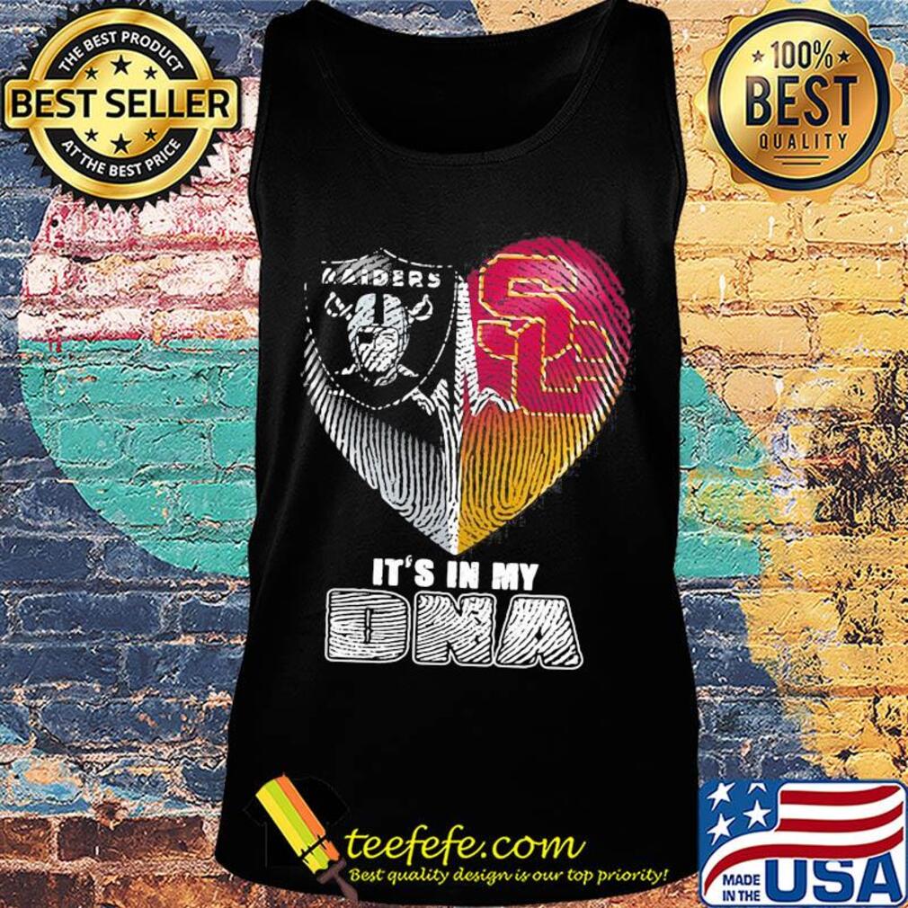 It's in my dna oakland raiders and southern california trojans heartbeat s Tank top It's in my dna oakland raiders and southern california trojans heartbeat s Tank top