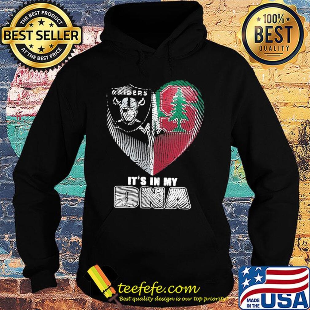It's in my dna oakland raiders and stanford cardinal heart heartbeat s Hoodie It's in my dna oakland raiders and stanford cardinal heart heartbeat s Hoodie