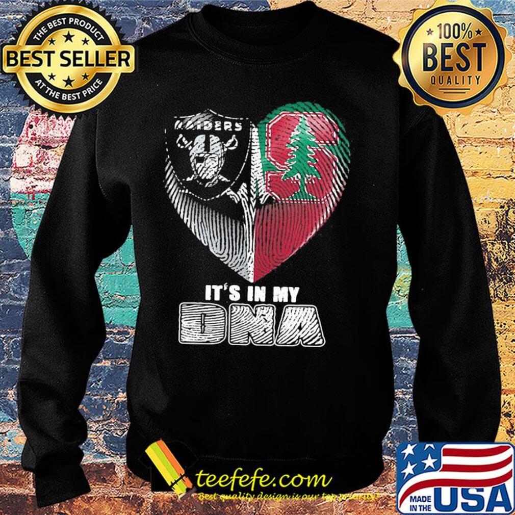 It's in my dna oakland raiders and stanford cardinal heart heartbeat s Sweater It's in my dna oakland raiders and stanford cardinal heart heartbeat s Sweater