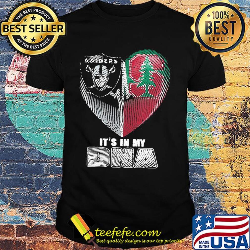It's in my dna oakland raiders and stanford cardinal heart heartbeat shirt It's in my dna oakland raiders and stanford cardinal heart heartbeat shirt
