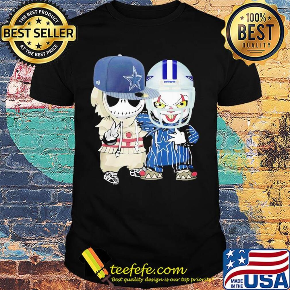 Jack skellington and joker player dallas cowboys football shirt