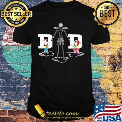 Jack skellington son and daughter dad happy father's day shirt