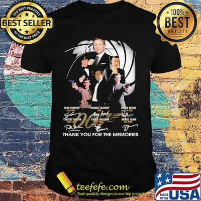 James bond 007 thank you for the memories signatures shirt