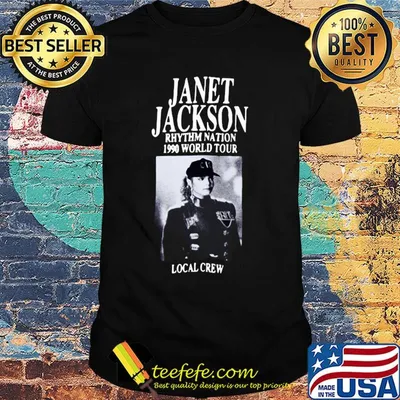 Janet jackson rhythm nation 1990 world tour local crew vintage shirt