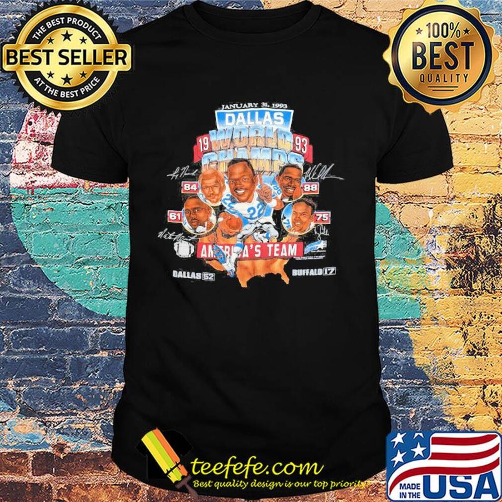 January 31 1993 world champs america’s team football signatures shirt