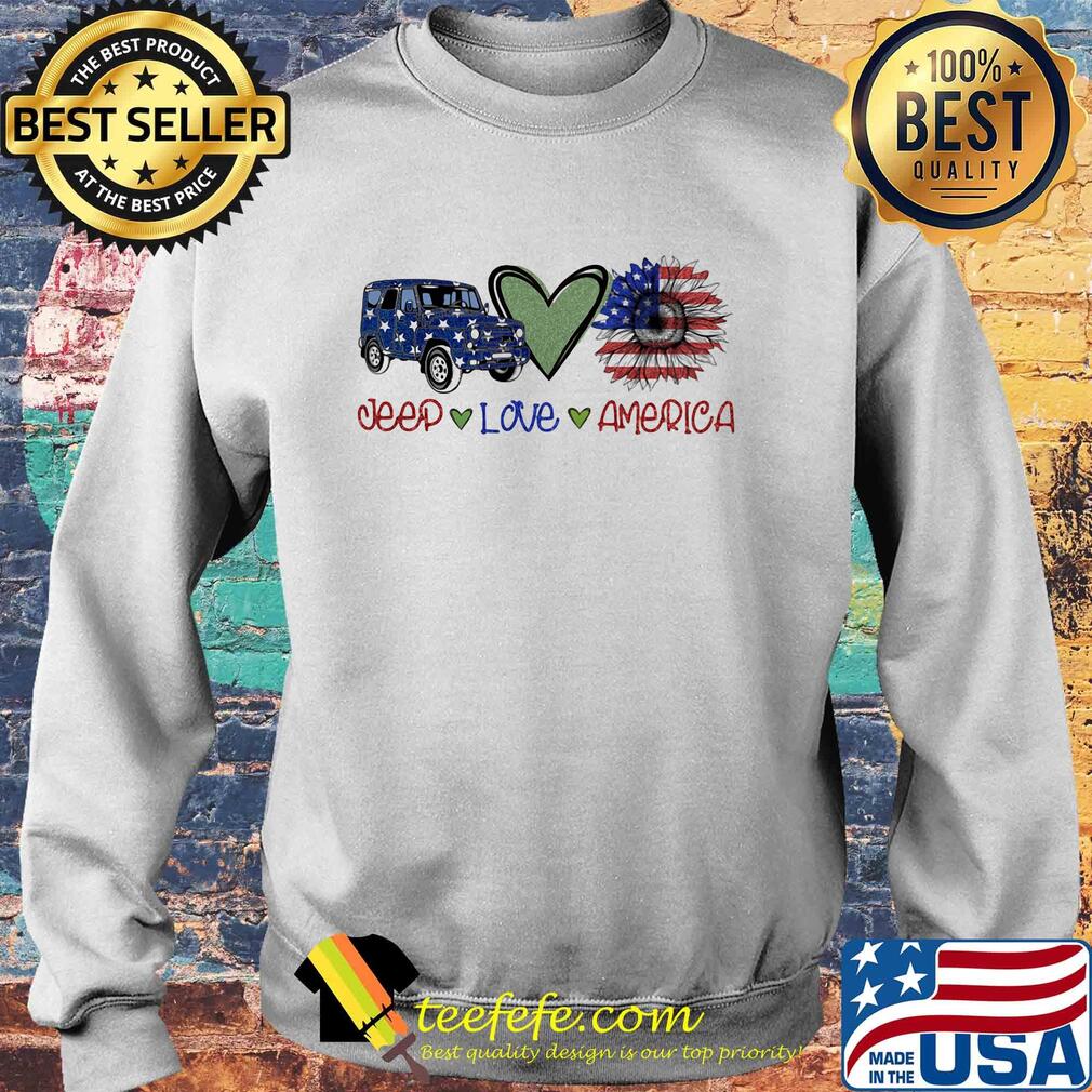 Jeep love heart sunflower American flag veteran Independence Day s Sweater Jeep love heart sunflower American flag veteran Independence Day s Sweater