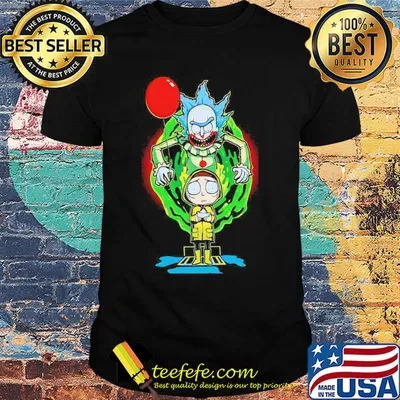 Joker rick and morty georgia pennywise holding balloon shirt
