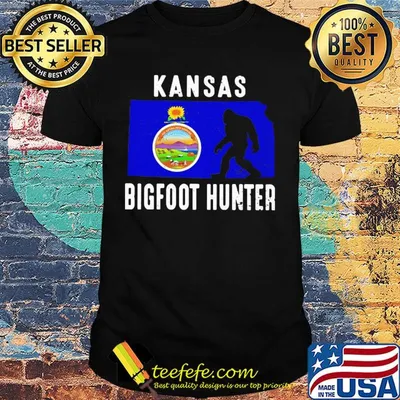 Kansas bigfoot hunter flag shirt