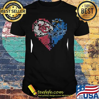 Kansas city chiefs and kansas city royals heart puzzle shirt
