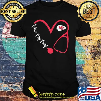 Kansas city chiefs football stethoscope heart shirt