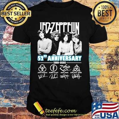 Led-zeppelin 52nd anniversary 1968 2020 signatures shirt