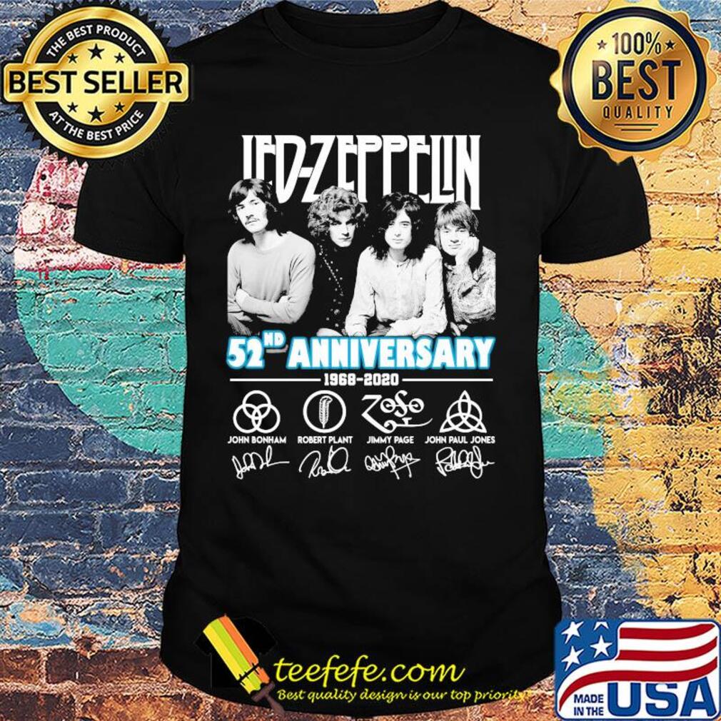 Led-zeppelin 52nd anniversary 1968 2020 signatures shirt Led-zeppelin 52nd anniversary 1968 2020 signatures shirt