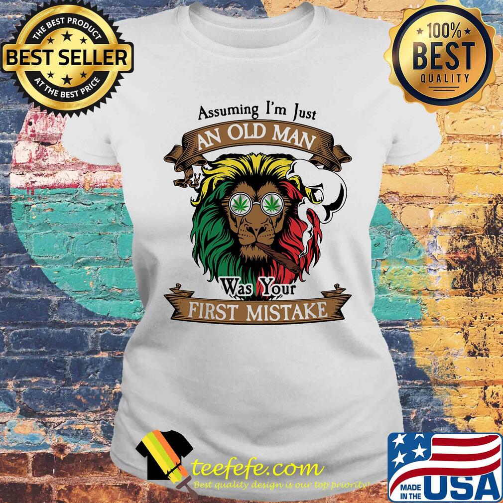 Lion smoking assuming I'm just an old lady was your first mistake vintage s Laides tee Lion smoking assuming I'm just an old lady was your first mistake vintage s Laides tee
