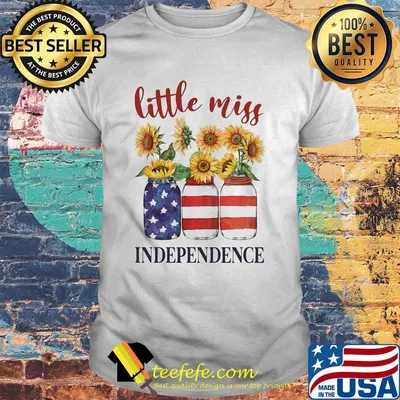 Little miss sunflower american flag independence day shirt
