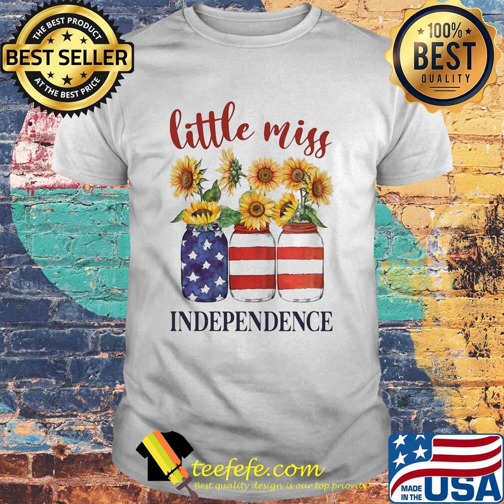 Little miss sunflower american flag independence day shirt