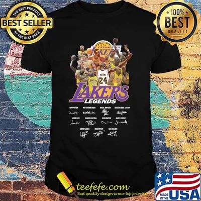 Los angeles lakers basketball team legends signatures shirt