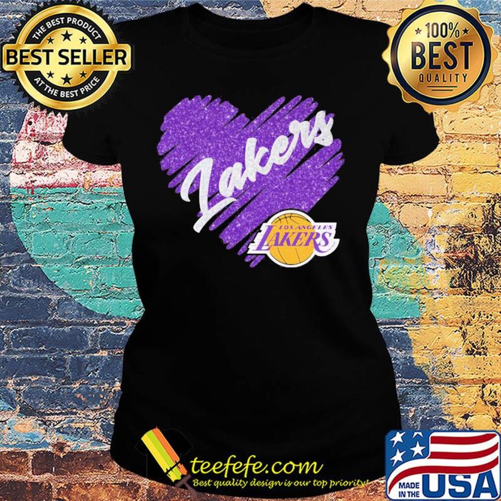 Los Angeles Lakers heart s Ladies tee Los Angeles Lakers heart s Ladies tee