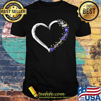 Love Baltimore Ravens football team heart shirt