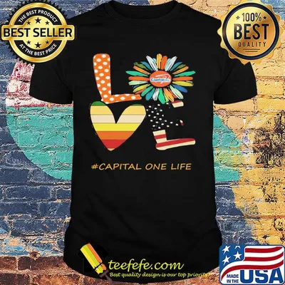 Love capital one life flower american flag vintage shirt