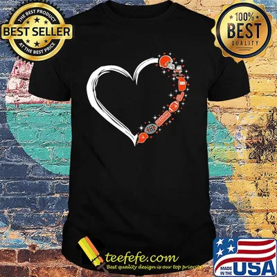 Love Cleveland Browns football team heart shirt