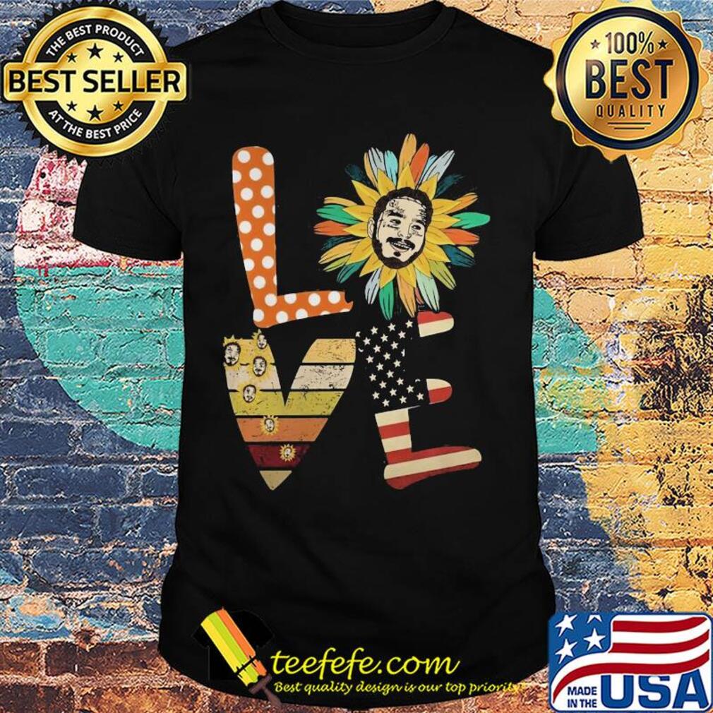 Love sunflower post malone mom life american flag vintage shirt