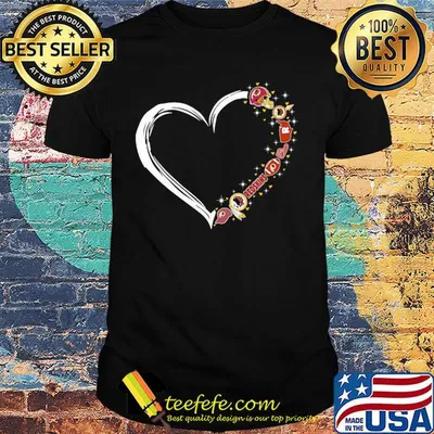 Love Washington Redskins football team heart shirt