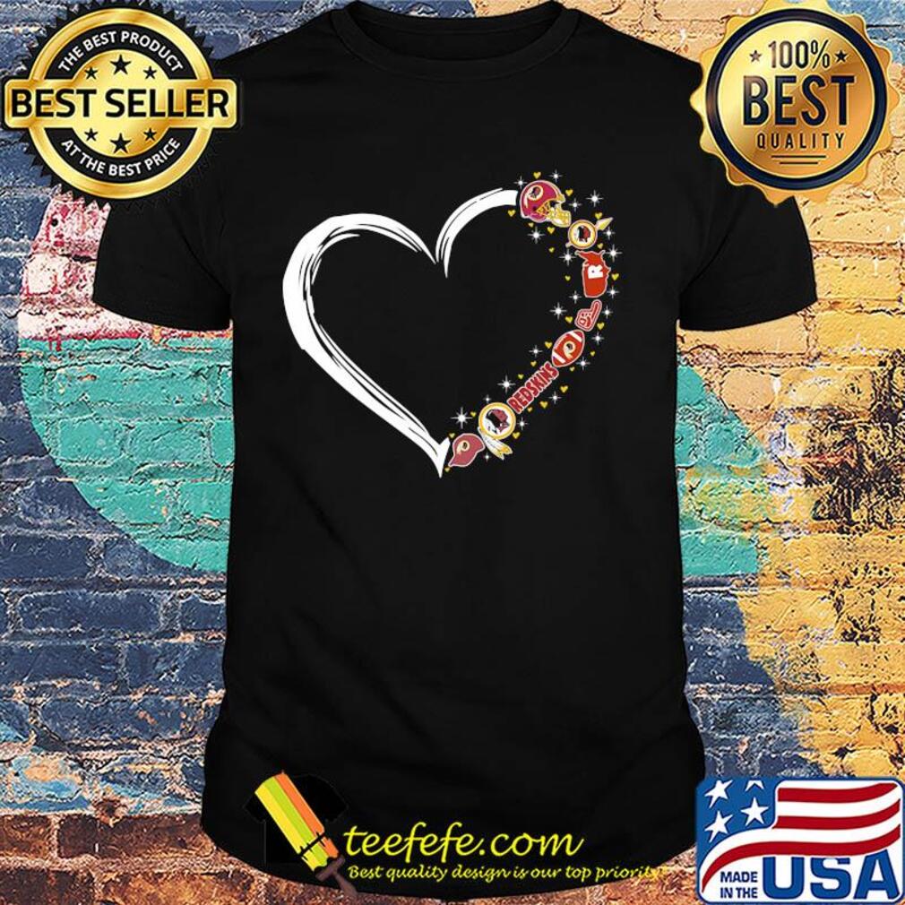 Love Washington Redskins football team heart shirt