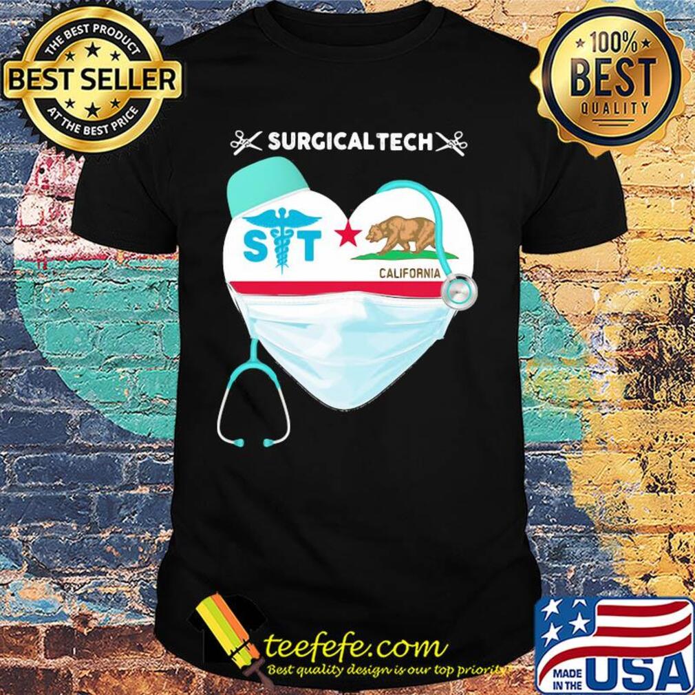Medical Assistant Surgical Tech heart California Bear nurse mask shirt Medical Assistant Surgical Tech heart California Bear nurse mask shirt