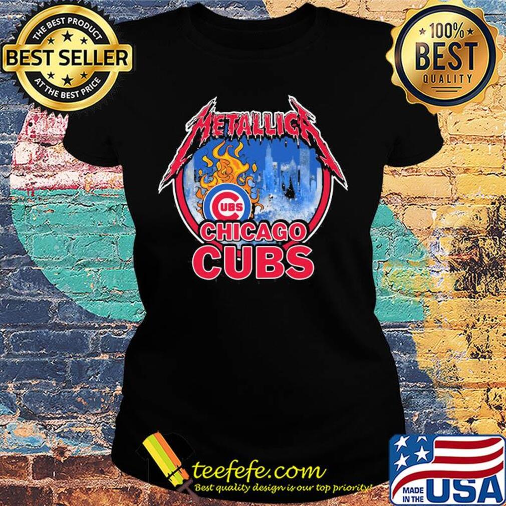 Metallica chicago cubs logo fire s Ladies tee Metallica chicago cubs logo fire s Ladies tee