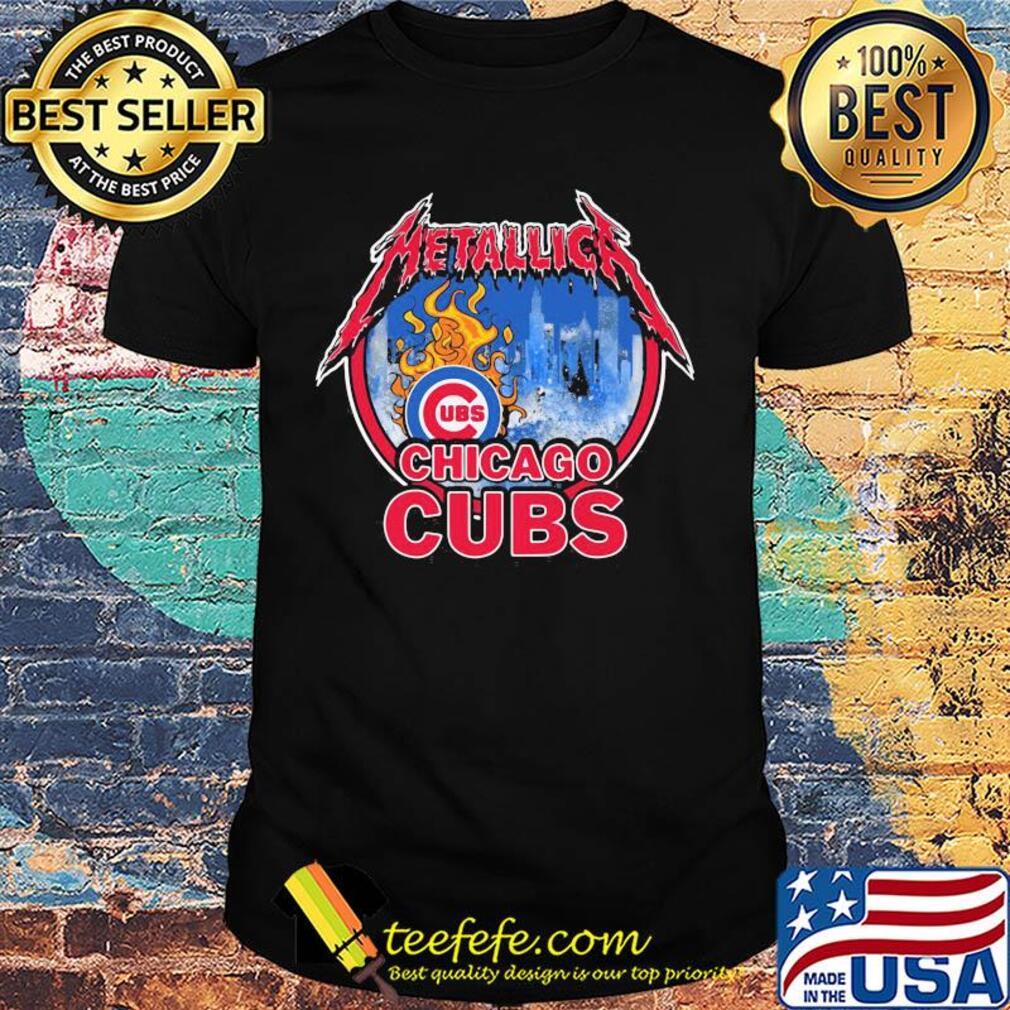 Metallica chicago cubs logo fire shirt Metallica chicago cubs logo fire shirt