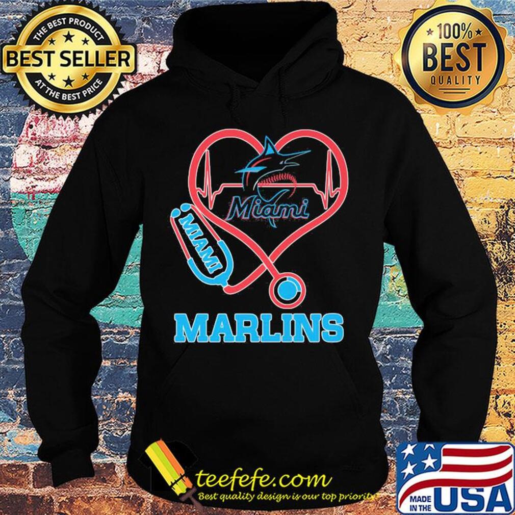 Miami marlins baseball stethoscope heart s Hoodie Miami marlins baseball stethoscope heart s Hoodie