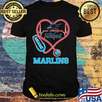 Miami marlins baseball stethoscope heart shirt