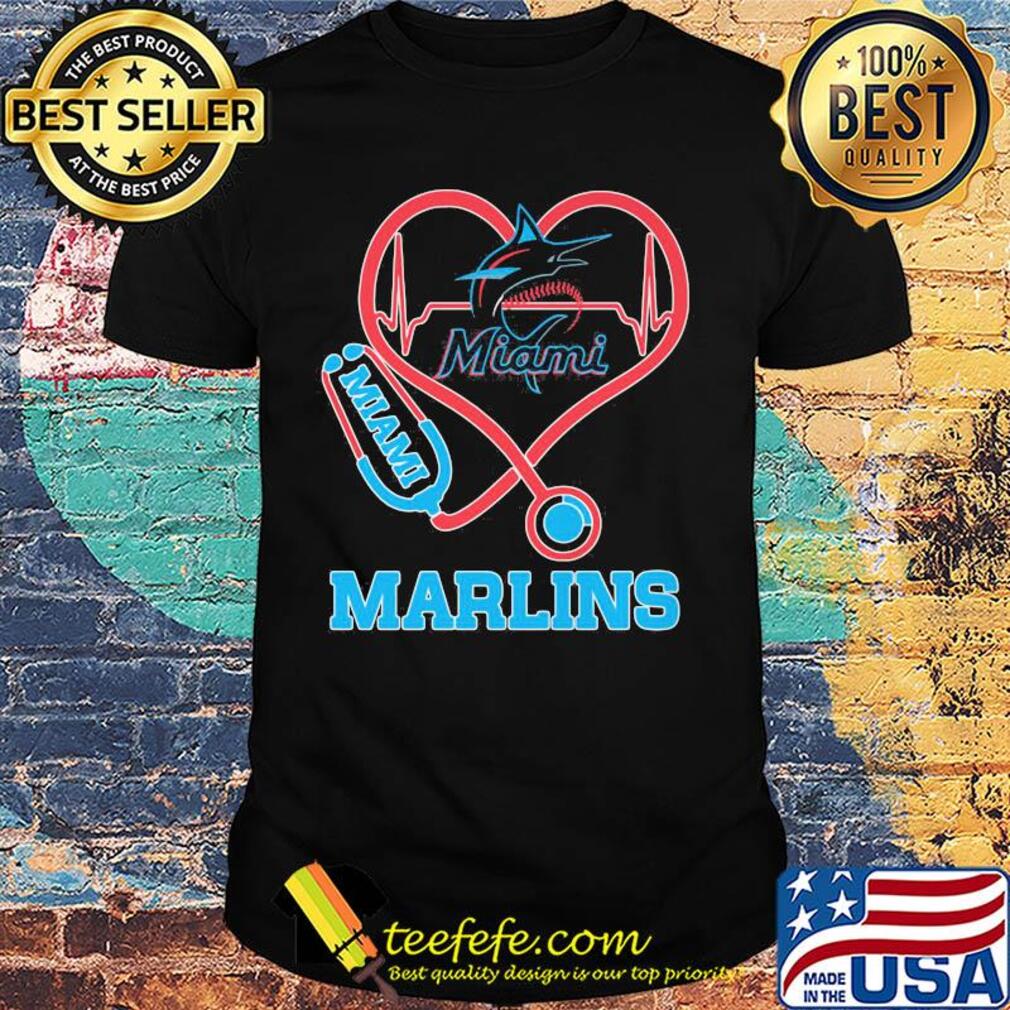 Miami marlins baseball stethoscope heart shirt Miami marlins baseball stethoscope heart shirt