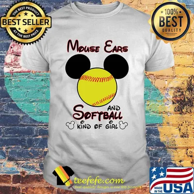 Mickey mouse ears and softball kind of girl shirt
