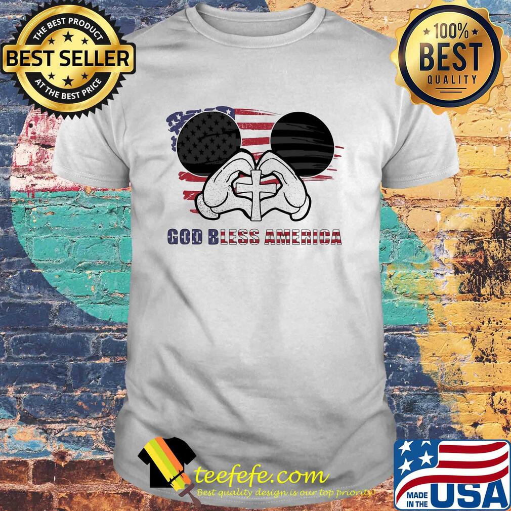 Mickey mouse god bless america flag independence day shirt