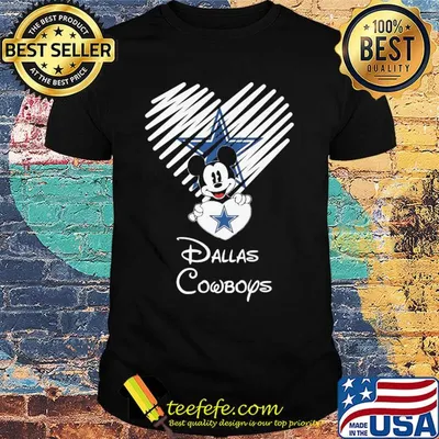 Mickey mouse hug heart dallas cowboys logo shirt