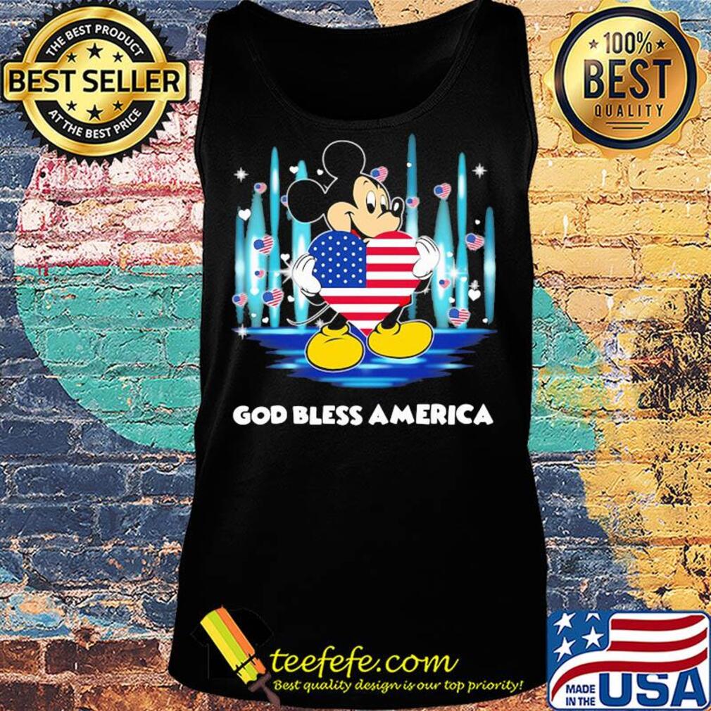 Mickey mouse hug heart god bless america flag independence day s Tank top Mickey mouse hug heart god bless america flag independence day s Tank top