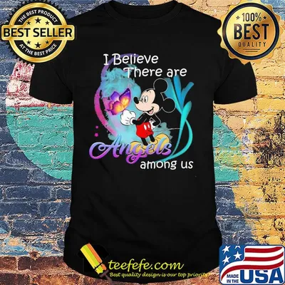 Mickey mouse i believe there are angels among us butterfly shirt