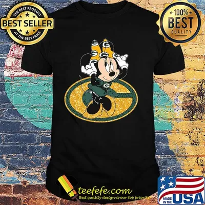 Minnie mouse green bay packers diamond shirt