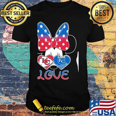 Minnie mouse kansas city chiefs and kansas city royals love shirt