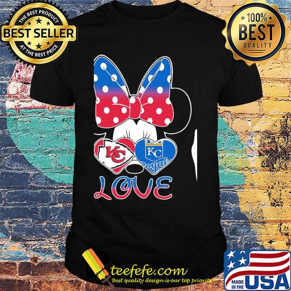 Minnie mouse kansas city chiefs and kansas city royals love shirt