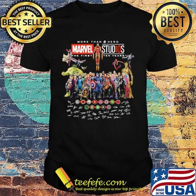 More than hero marvel studios the first ten years signatures shirt