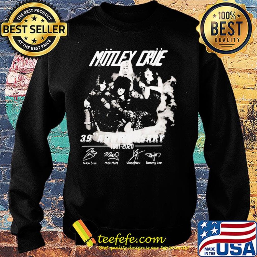 Motley Crue band 39th anniversary 1981 2020 signatures s Sweater Motley Crue band 39th anniversary 1981 2020 signatures s Sweater