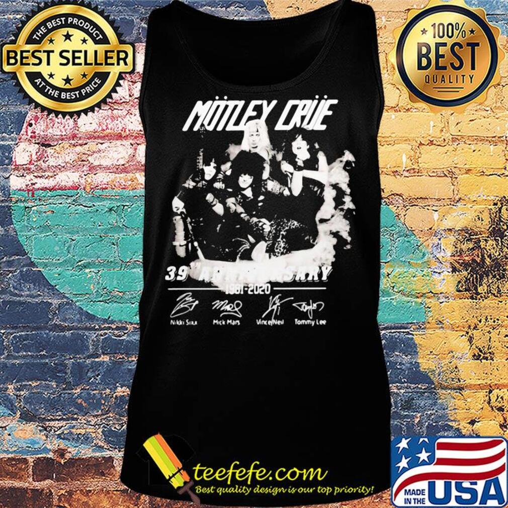 Motley Crue band 39th anniversary 1981 2020 signatures s Tank top Motley Crue band 39th anniversary 1981 2020 signatures s Tank top