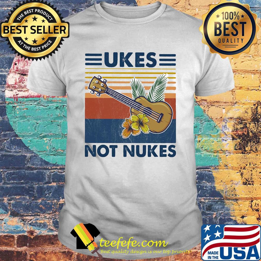 Music ukes not nukes flowers vintage shirt